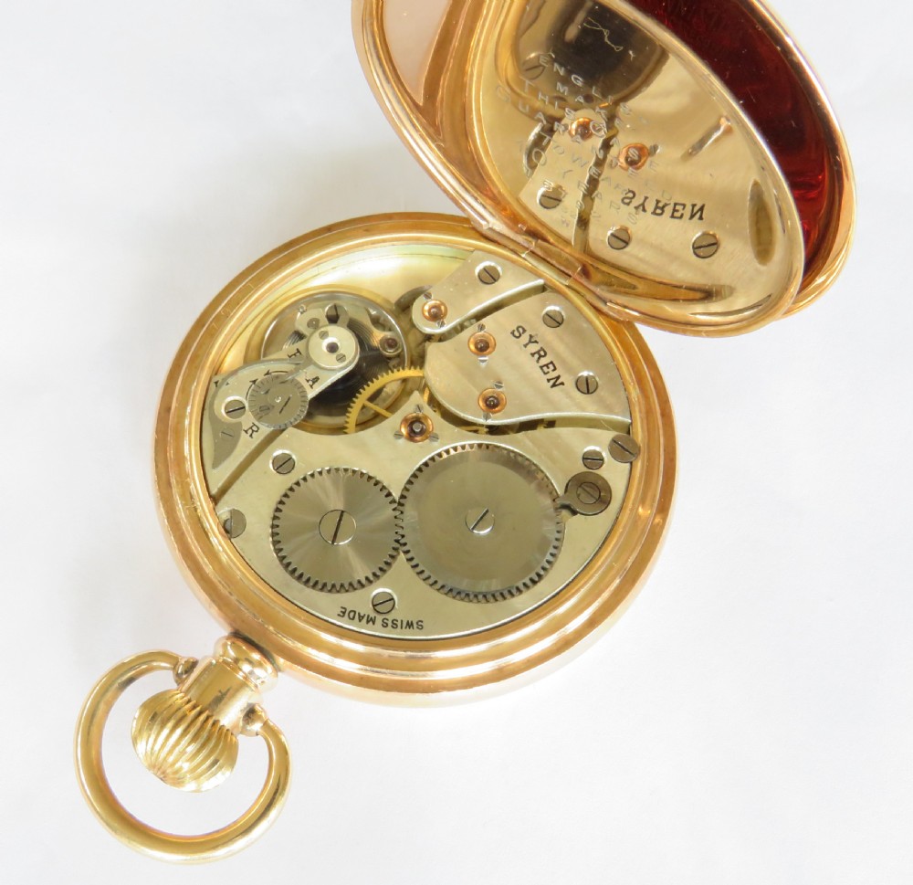 Antique 1920s Syren pocket watch and chain View IV
