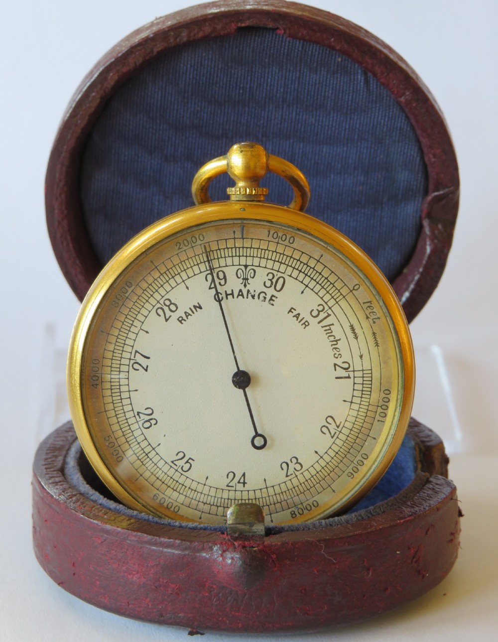 Antique barometer / altimeter, original case