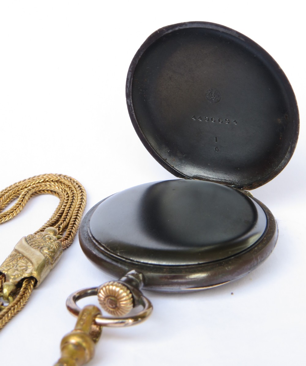 Antique Omega fob watch and chain, c1910 View III