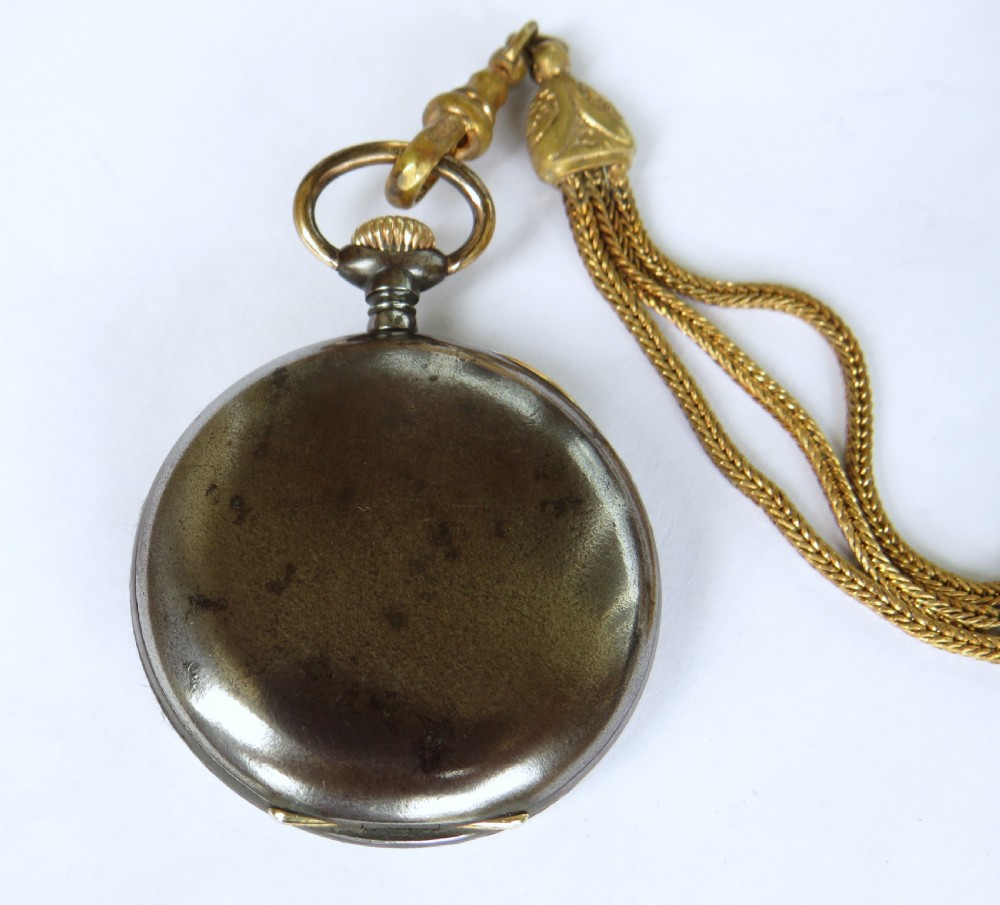 Antique Omega fob watch and chain, c1910 View V