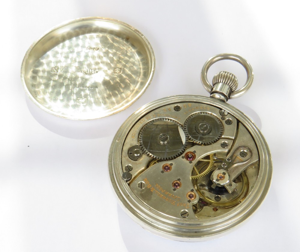 Silver Thomas Russell pocket watch, 1937 View III