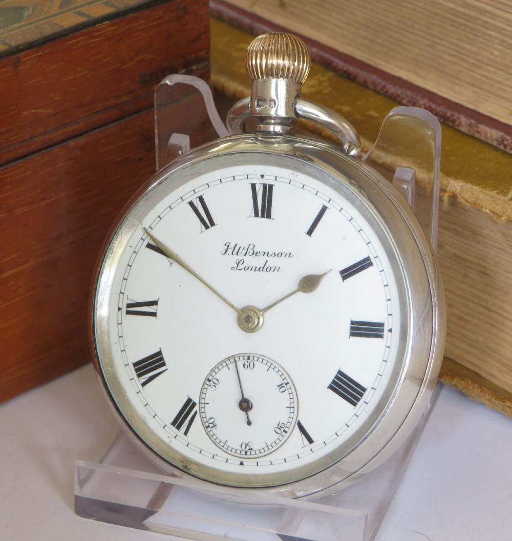 Antique silver J W Benson ‘The Bank’ pocket watch