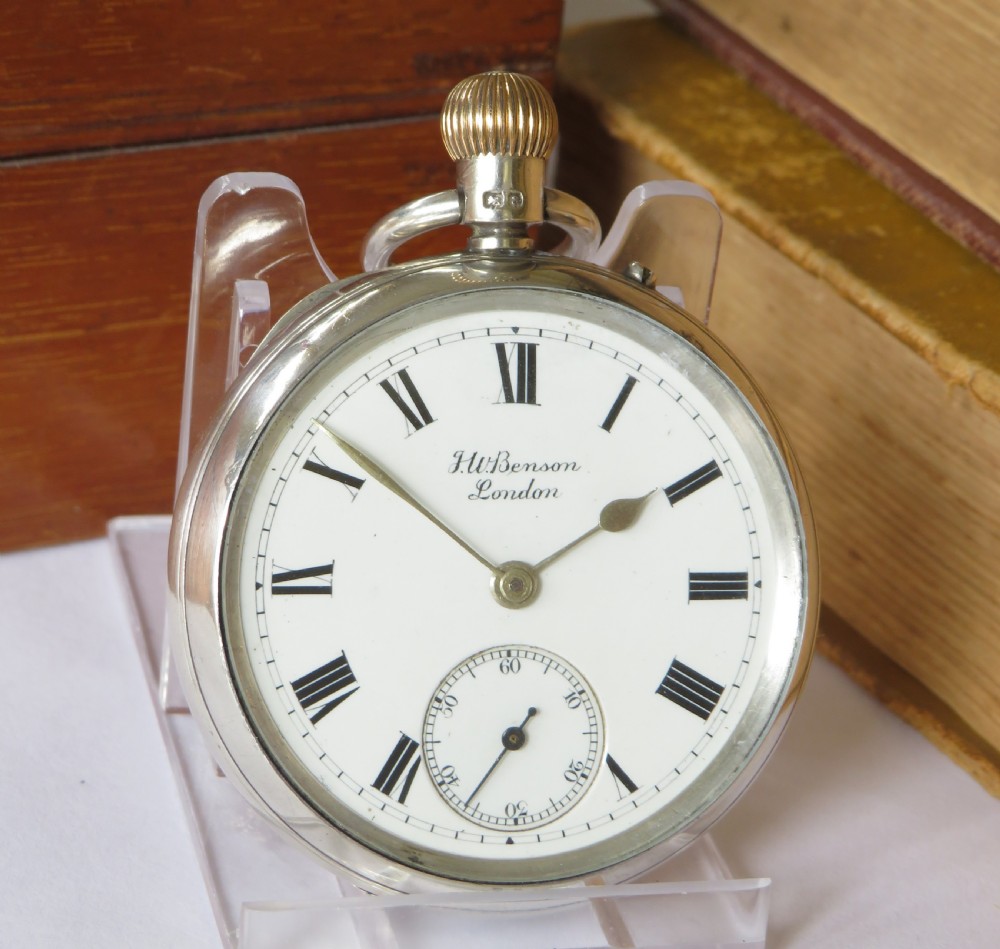 Antique silver J W Benson ‘The Bank’ pocket watch View II