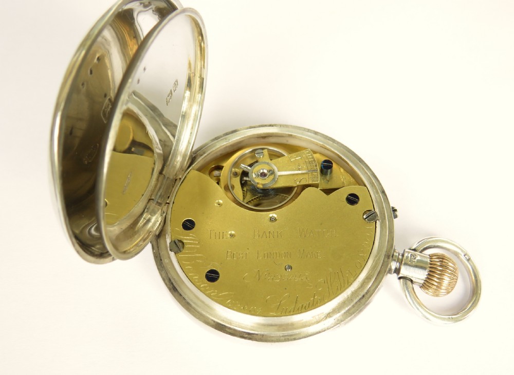 Antique silver J W Benson ‘The Bank’ pocket watch View IV