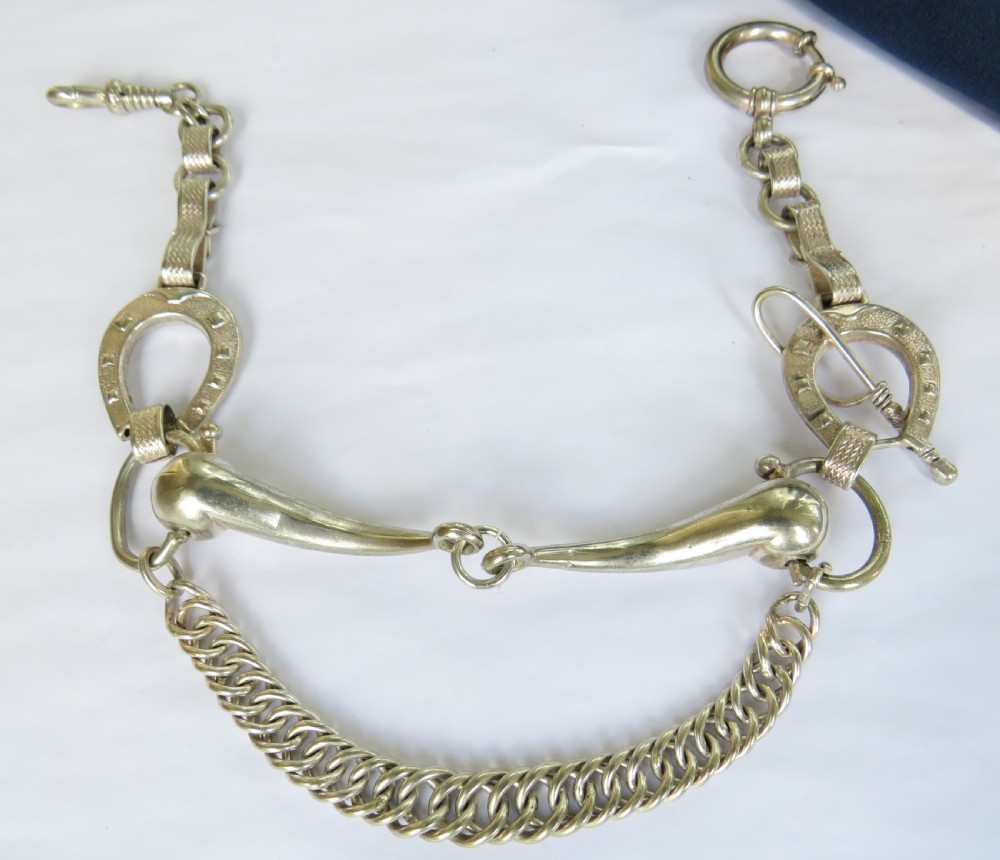Unusual horse riding equestrian pocket watch albert chain View II