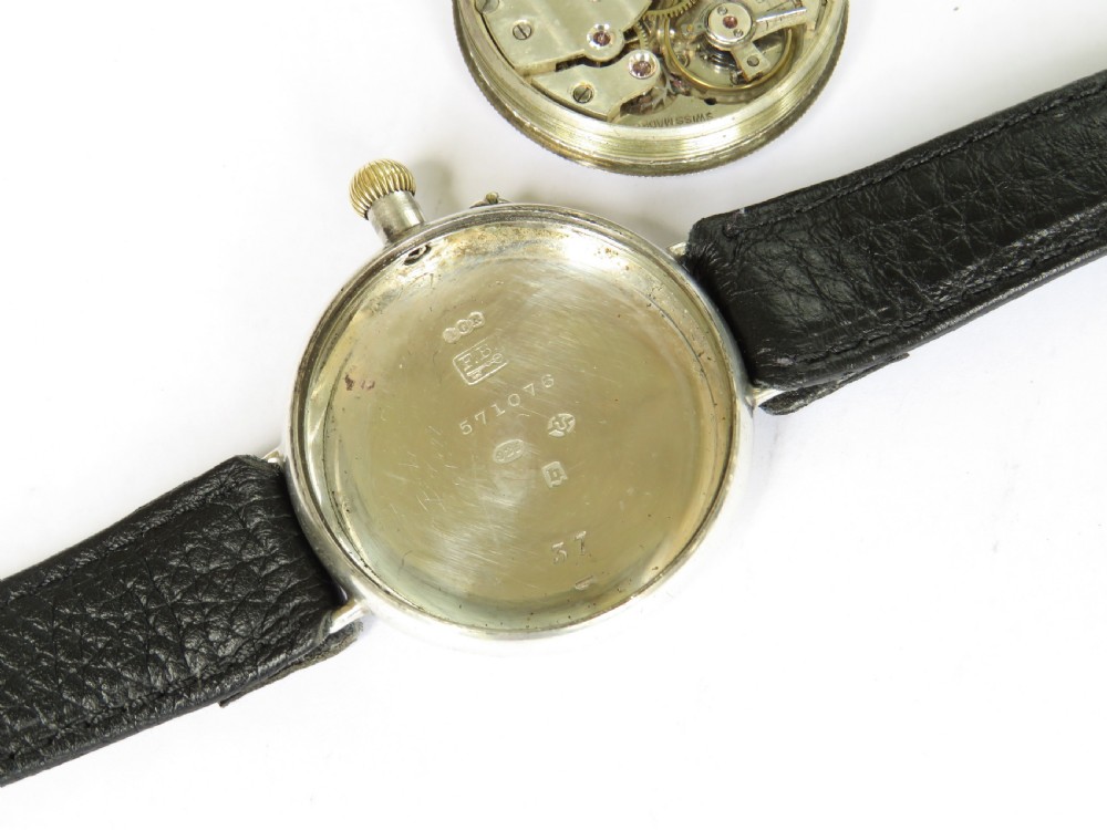 Antique silver Borgel cased trench watch with history View III