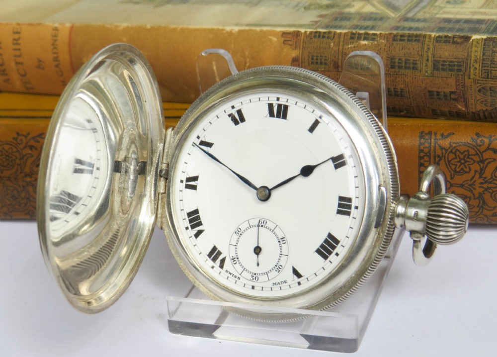 Antique silver Rolex full hunter pocket watch
