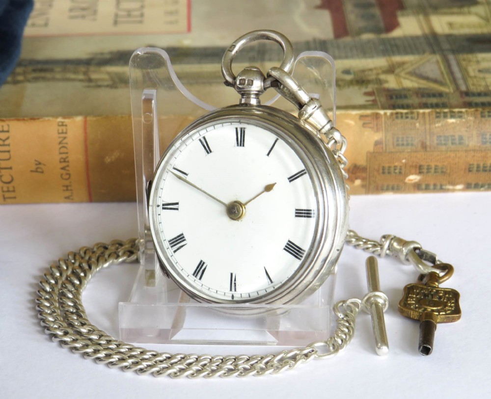 Antique silver Coventry pocket watch & chain