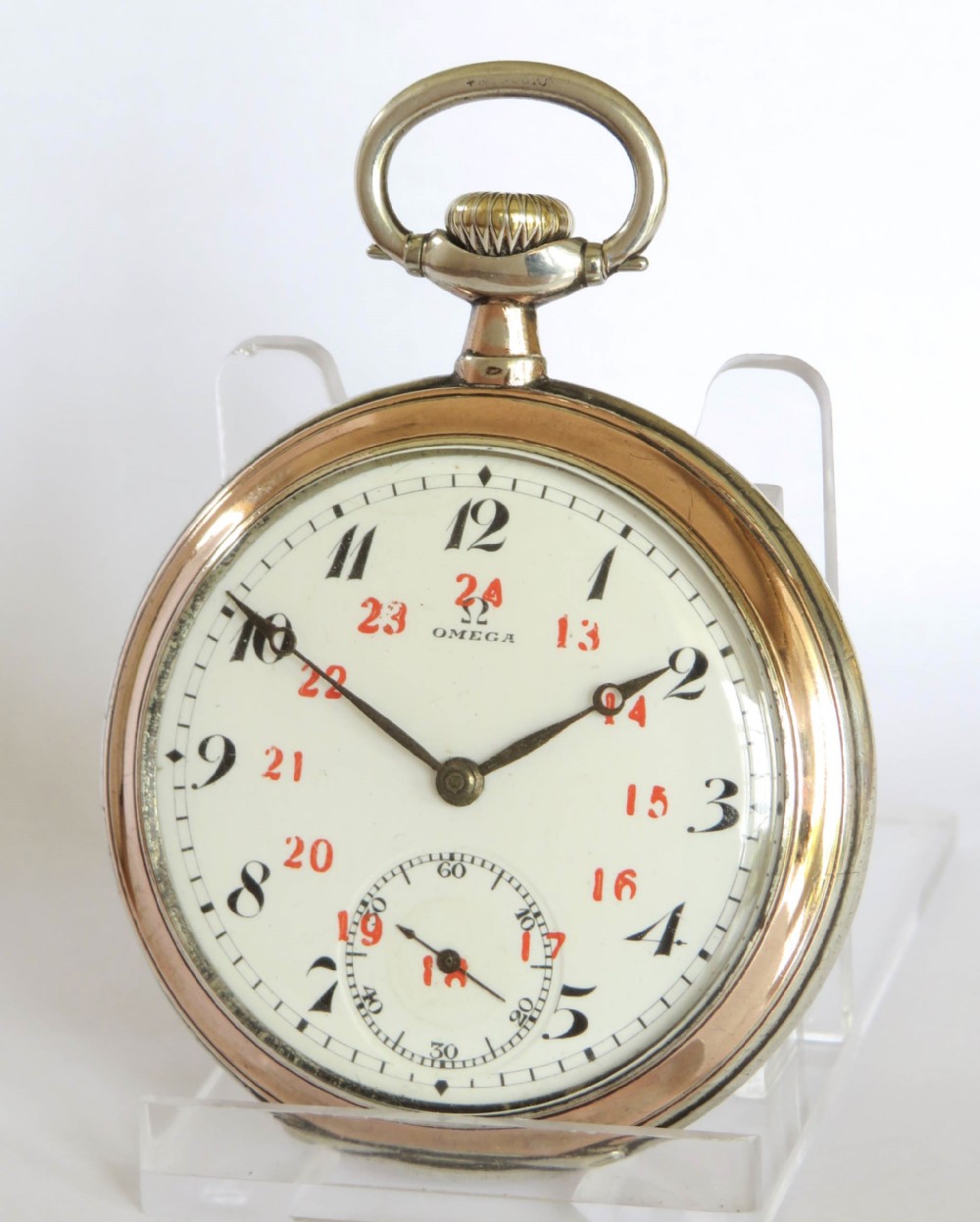 Antique silver Omega pocket watch, 1912