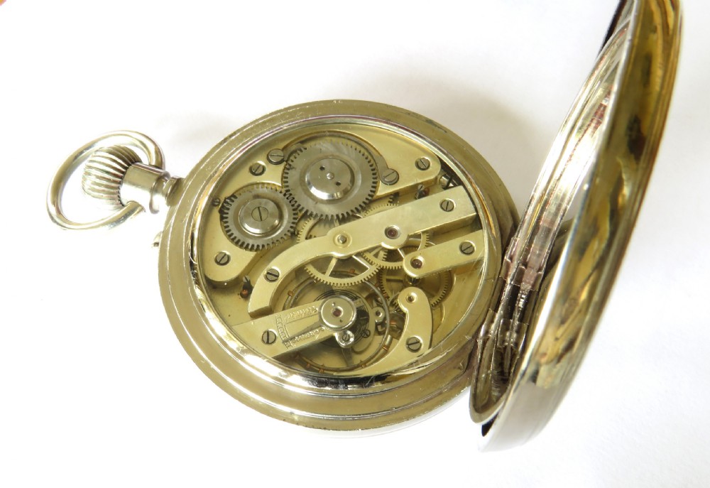 Antique silver cased travel clock, 1902 View IV