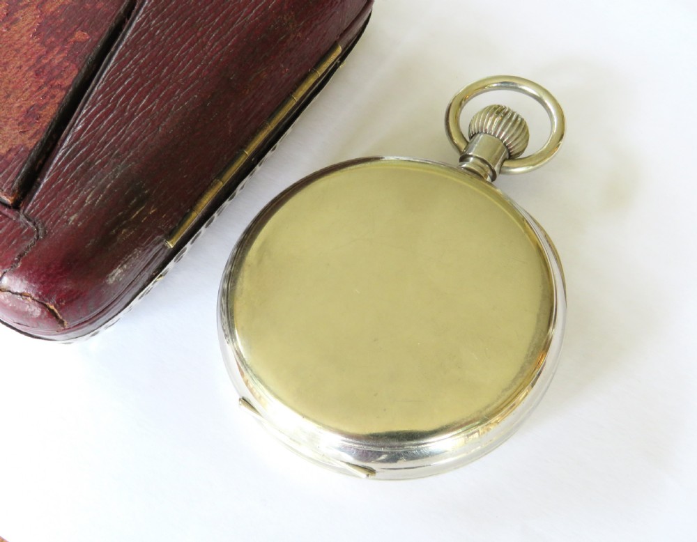 Antique silver cased travel clock, 1902 View V