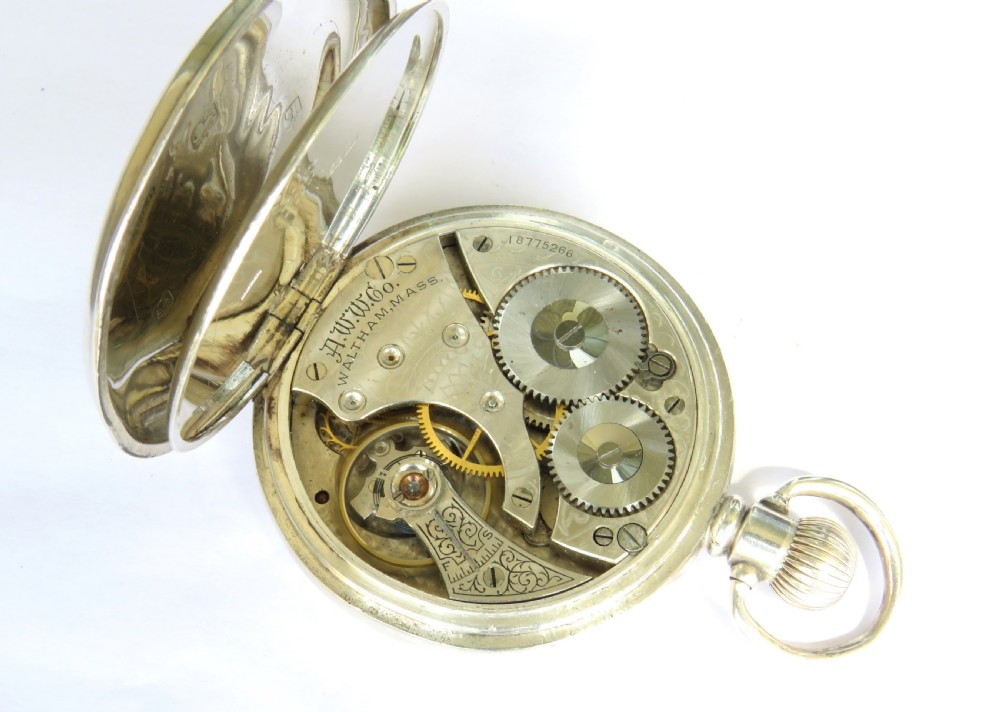 Antique silver Waltham pocket watch, 1912 View IV