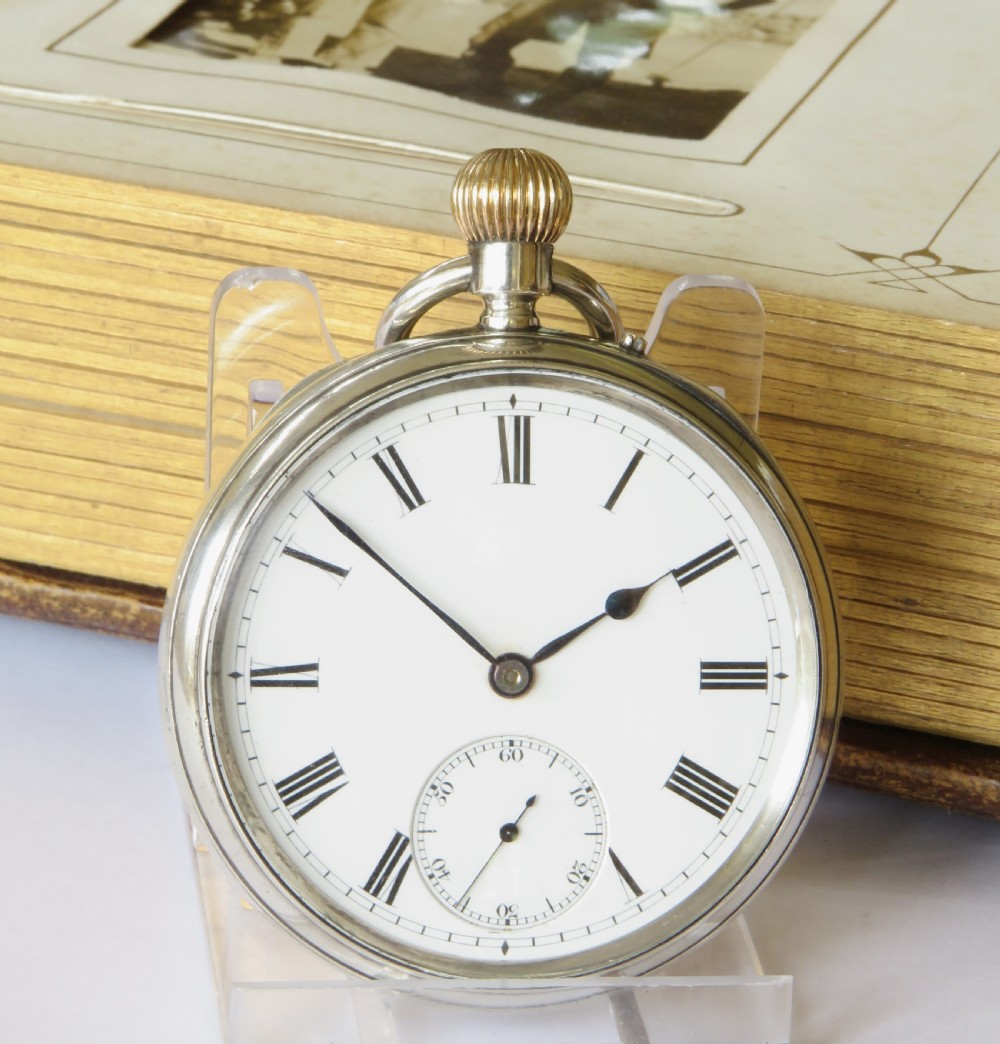 Antique English silver pocket watch, 1886 View II