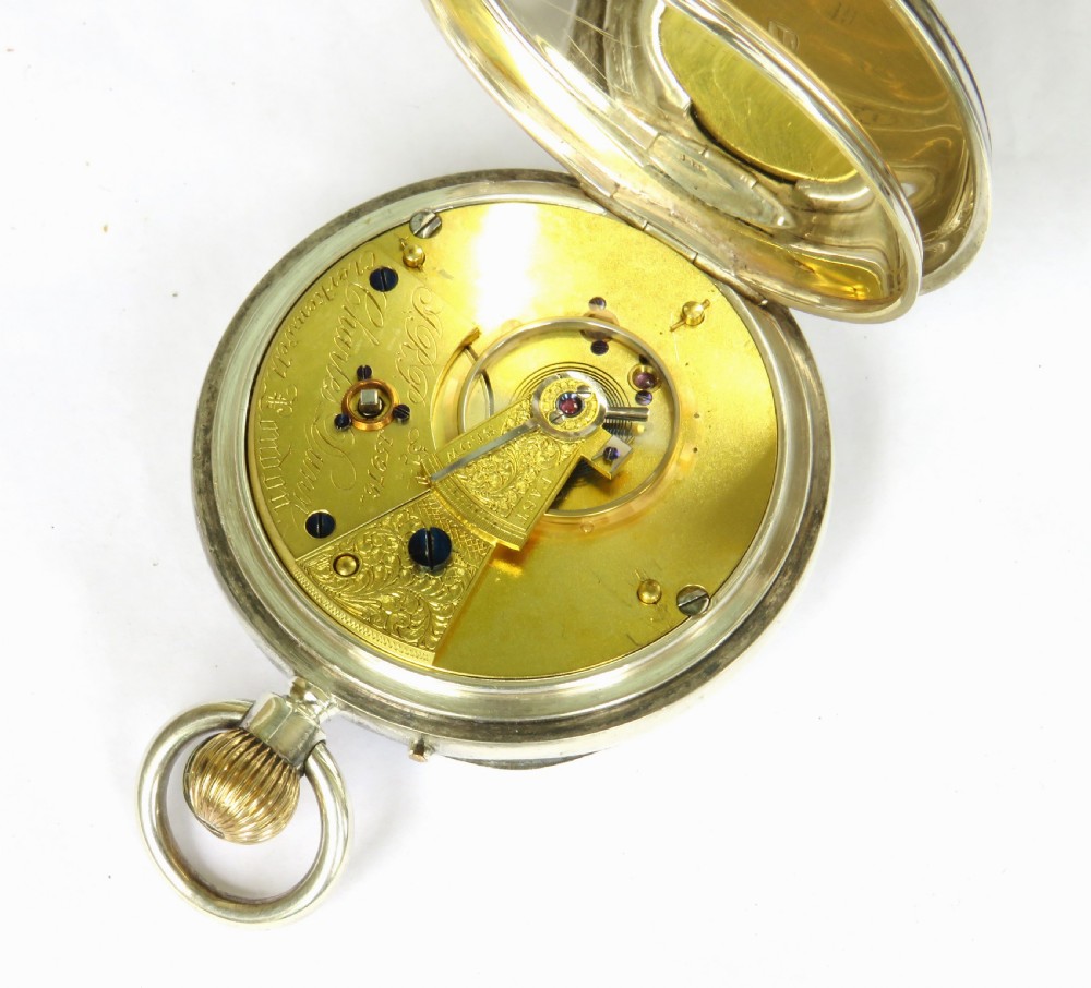 Antique English silver pocket watch, 1886 View IV