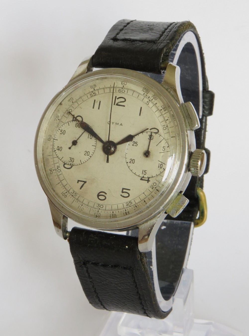 Gents early 1940s Cyma chronograph wrist watch
