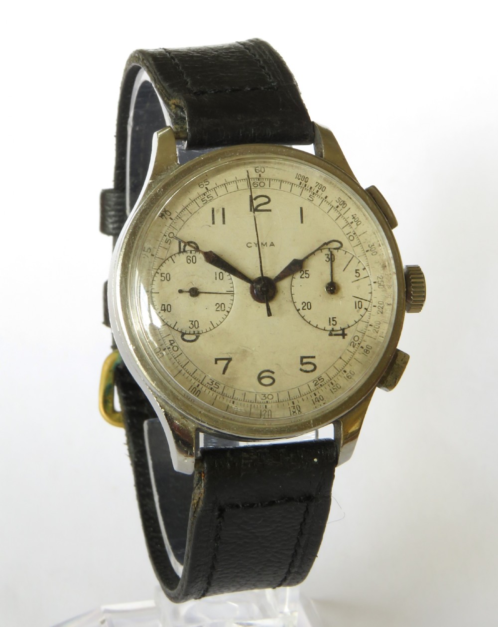 Gents early 1940s Cyma chronograph wrist watch View II