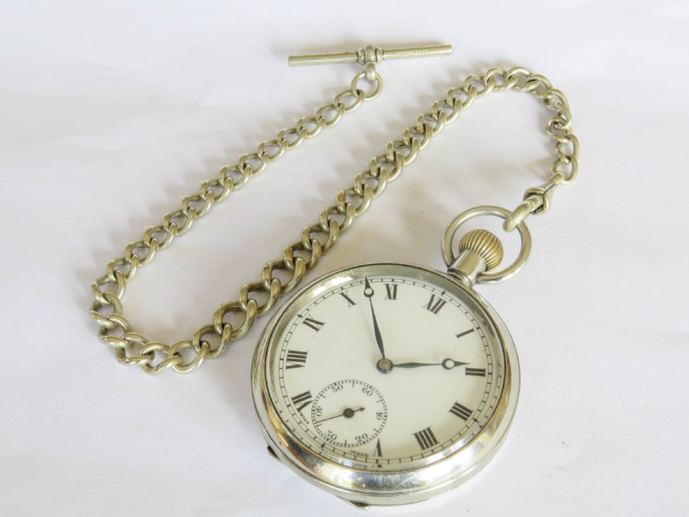 1930s Rotherham & Sons pocket watch and chain View III
