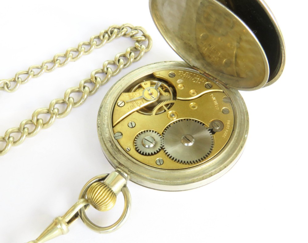 1930s Rotherham & Sons pocket watch and chain View V