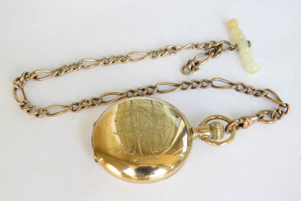Antique Elgin full hunter fob watch, 1917.