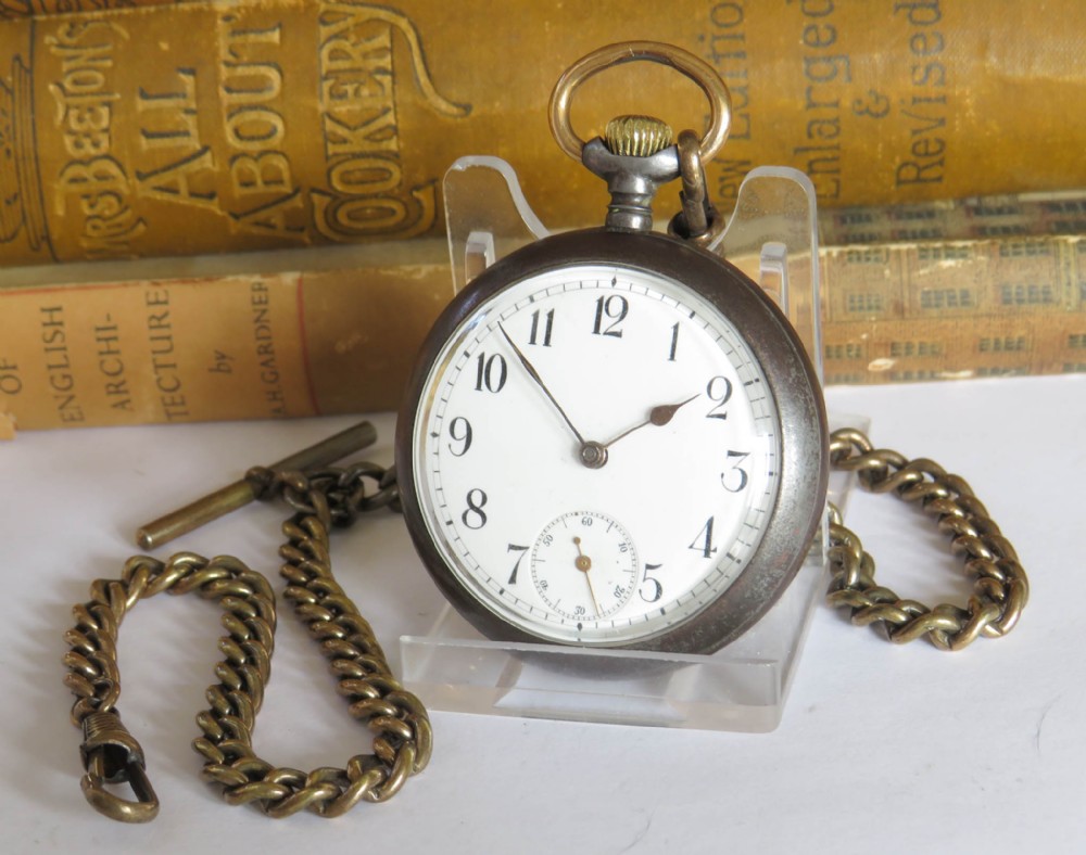 Antique Omega pocket watch and chain