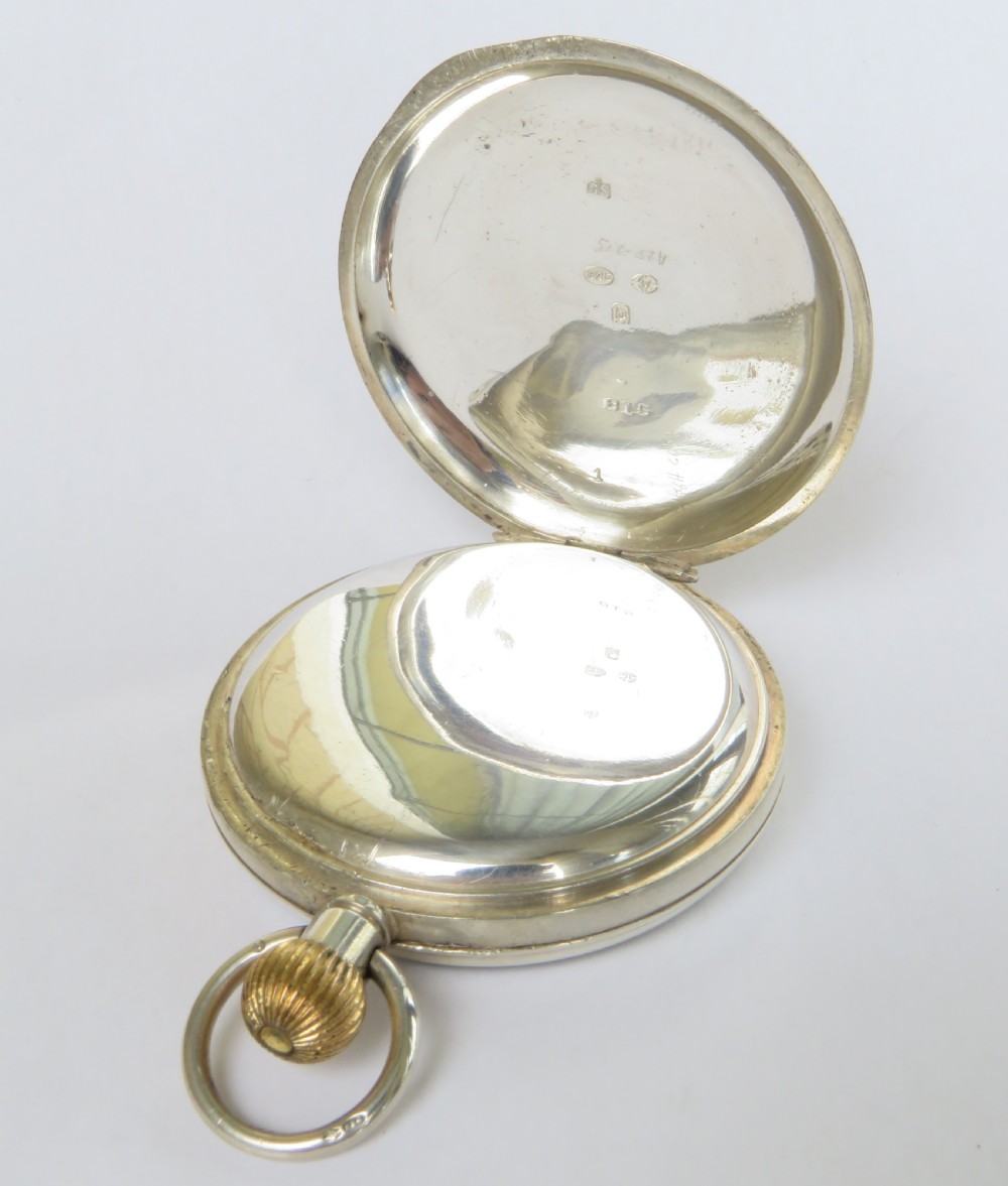 Antique silver Nimra pocket watch, 1919 View III