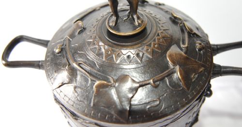 FRENCH BRONZE LIDDED URN BY AUGUSTE CAIN - ADDITIONAL PHOTO 2