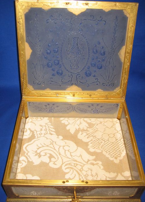 AMERICAN GILT BRONZE ROCK CRYSTAL JEWELLERY BOX CASKET - ADDITIONAL PHOTO 2