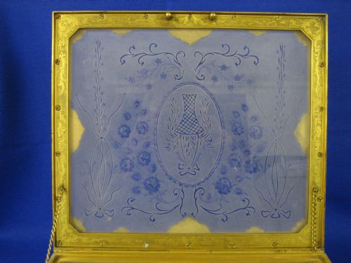 AMERICAN GILT BRONZE ROCK CRYSTAL JEWELLERY BOX CASKET - ADDITIONAL PHOTO 4