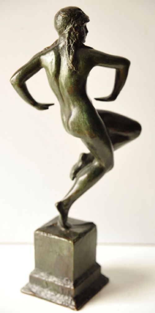AMERICAN ART DECO BRONZE DANCING GIRL BY MARIO KORBEL - ADDITIONAL PHOTO 3