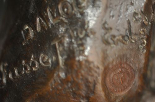 FRENCH BRONZE DOUBLE INKWELL BY JULES DALOU - ADDITIONAL PHOTO 3