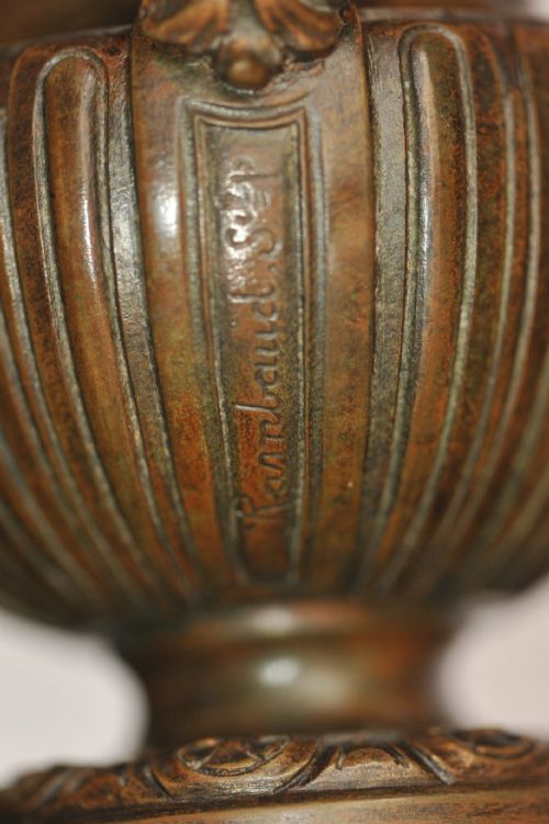 FRENCH BRONZE DOUBLE INKWELL BY JULES DALOU - ADDITIONAL PHOTO 4