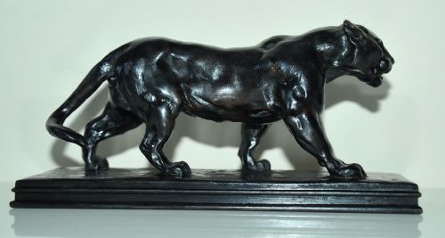 BARYE BRONZE JAGUAR QUI MARCHE BY BARBEDIENNE - ADDITIONAL PHOTO 1