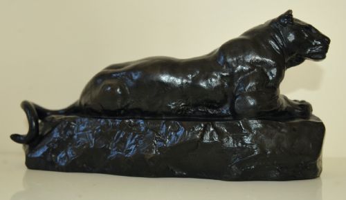 BARYE BRONZE PANTHER OF TUNISIA BY BARBEDIENNE - ADDITIONAL PHOTO 1
