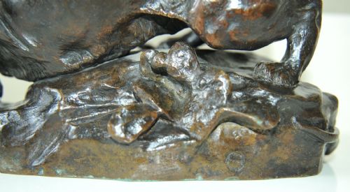 FRENCH BRONZE PANTHER PYTHON BY GEORGES GARDET SIOT FOUNDRY - ADDITIONAL PHOTO 2