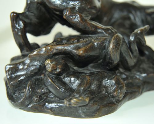 FRENCH BRONZE PANTHER PYTHON BY GEORGES GARDET SIOT FOUNDRY - ADDITIONAL PHOTO 3