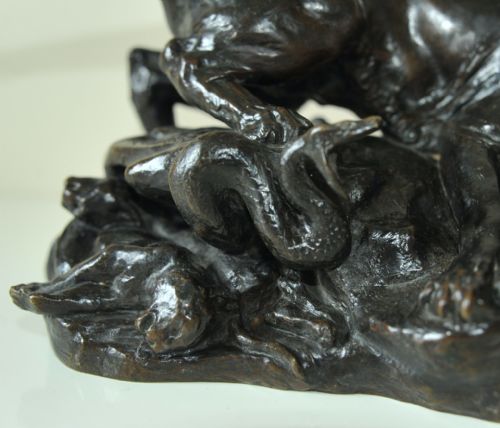 FRENCH BRONZE PANTHER PYTHON BY GEORGES GARDET SIOT FOUNDRY - ADDITIONAL PHOTO 4
