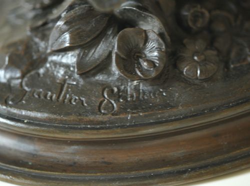 FRENCH BRONZE NUDE MAIDEN BITTEN BY A SNAKE DEVAULX C1880 - ADDITIONAL PHOTO 2