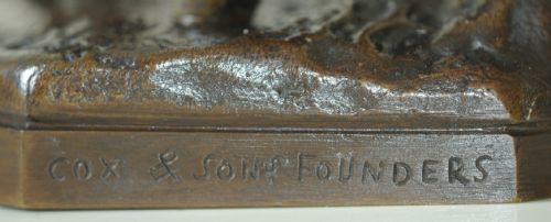 VERY RARE ENGLISH BRONZE HUNTING GROUP BY JOHN WILLIS GOOD COX SONS 1875 - ADDITIONAL PHOTO 5