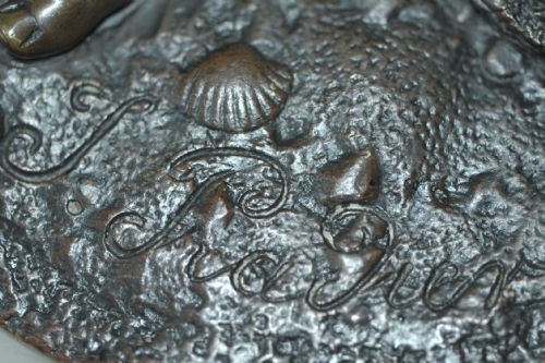 FRENCH BRONZE NUDE SCULPTURE LA PECHE BY JAMES PRADIER DELAFONTAINE - ADDITIONAL PHOTO 7