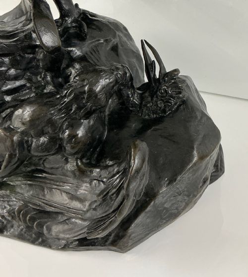 FRENCH BRONZE EAGLE BY ANTOINE LOUIS BARYE CAST BY BARBEDIENNE - ADDITIONAL PHOTO 4