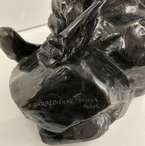 FRENCH BRONZE EAGLE BY ANTOINE LOUIS BARYE CAST BY BARBEDIENNE - ADDITIONAL PHOTO 6