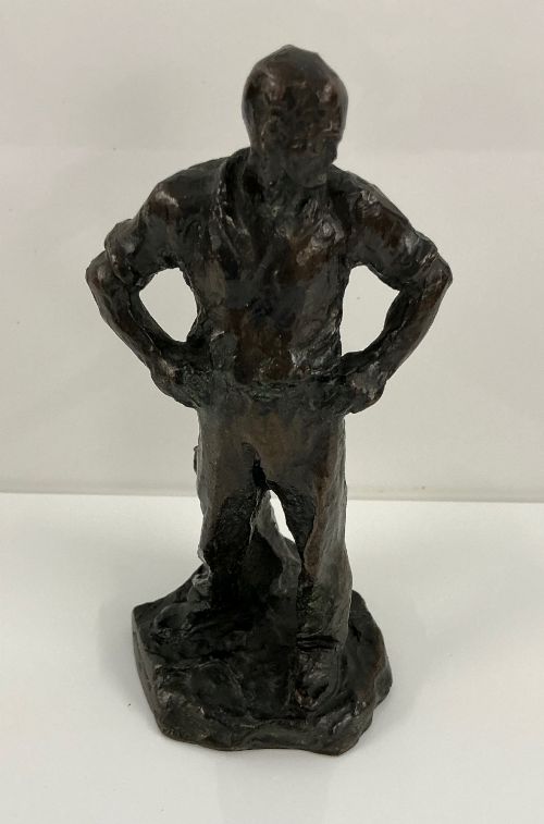 FRENCH BRONZE JULES DALOU PAYSAN AU REPOS