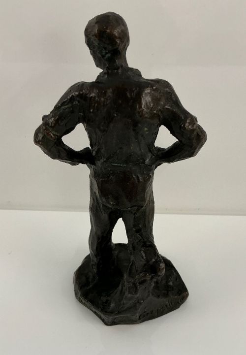 FRENCH BRONZE JULES DALOU PAYSAN AU REPOS - ADDITIONAL PHOTO 1