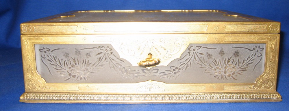 American Gilt Bronze & Rock Crystal Jewellery Box / Casket View II