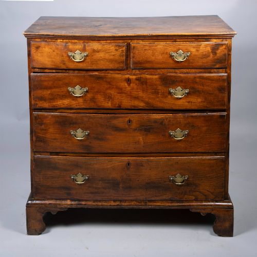 18TH CENTURY FIGURED ELM CHEST OF DRAWERS - ADDITIONAL PHOTO 1