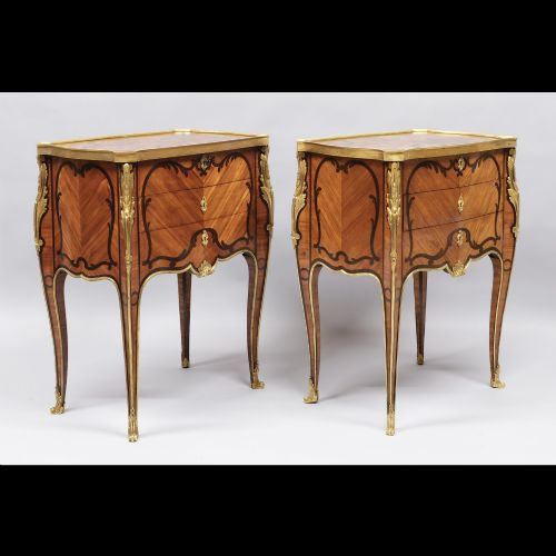 PAIR OF EARLY 20TH CENTURY SORMANI INLAID COMMODES