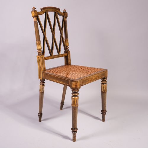 SET OF FOUR EARLY 19TH CENTURY ANTIQUE PAINTED CHAIRS - ADDITIONAL PHOTO 1