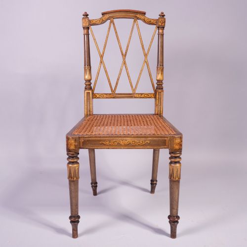 SET OF FOUR EARLY 19TH CENTURY ANTIQUE PAINTED CHAIRS - ADDITIONAL PHOTO 2