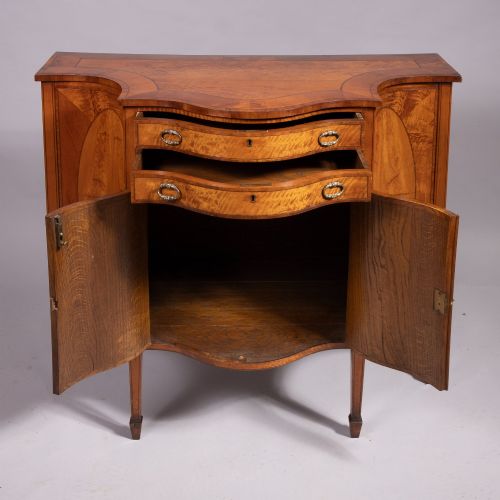 ANTIQUE SHERATON REVIVAL SATINWOOD SIDE CABINET - ADDITIONAL PHOTO 1