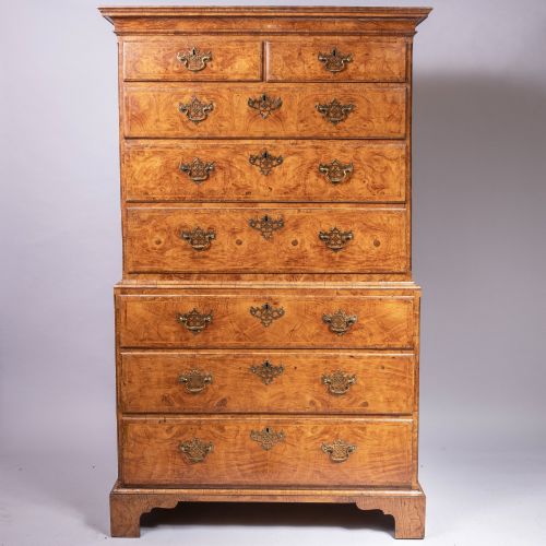 ANTIQUE EARLY 18TH CENTURY GEORGE I PERIOD ELM TALLBOY - ADDITIONAL PHOTO 3
